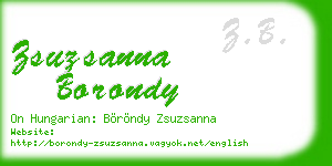 zsuzsanna borondy business card